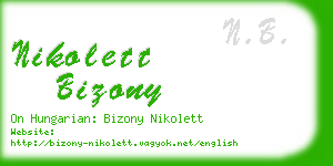 nikolett bizony business card